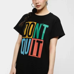 Women's Black Don't Quit Boyfriend T-shirt