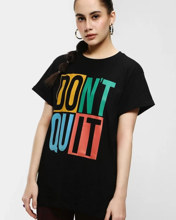 Women's Black Don't Quit Boyfriend T-shirt